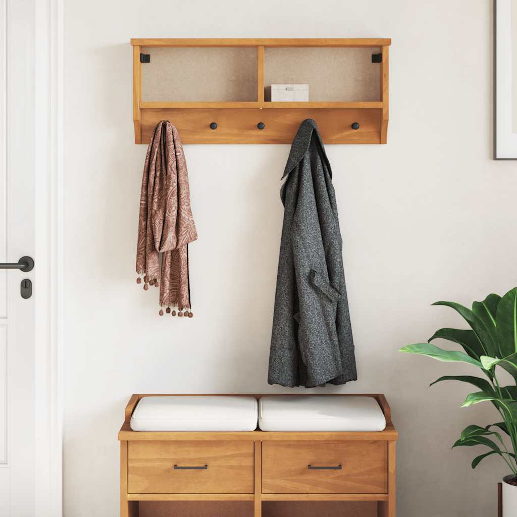 Wall-mounted coat rack SANDNES 87x12x35 cm Solid pine