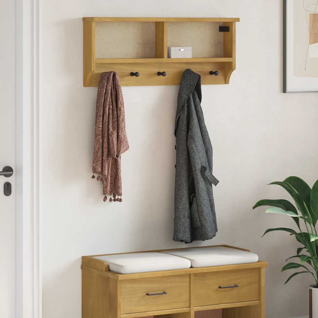 Wandgarderobe SANDNES 87x12x35 cm Massivholz Kiefer