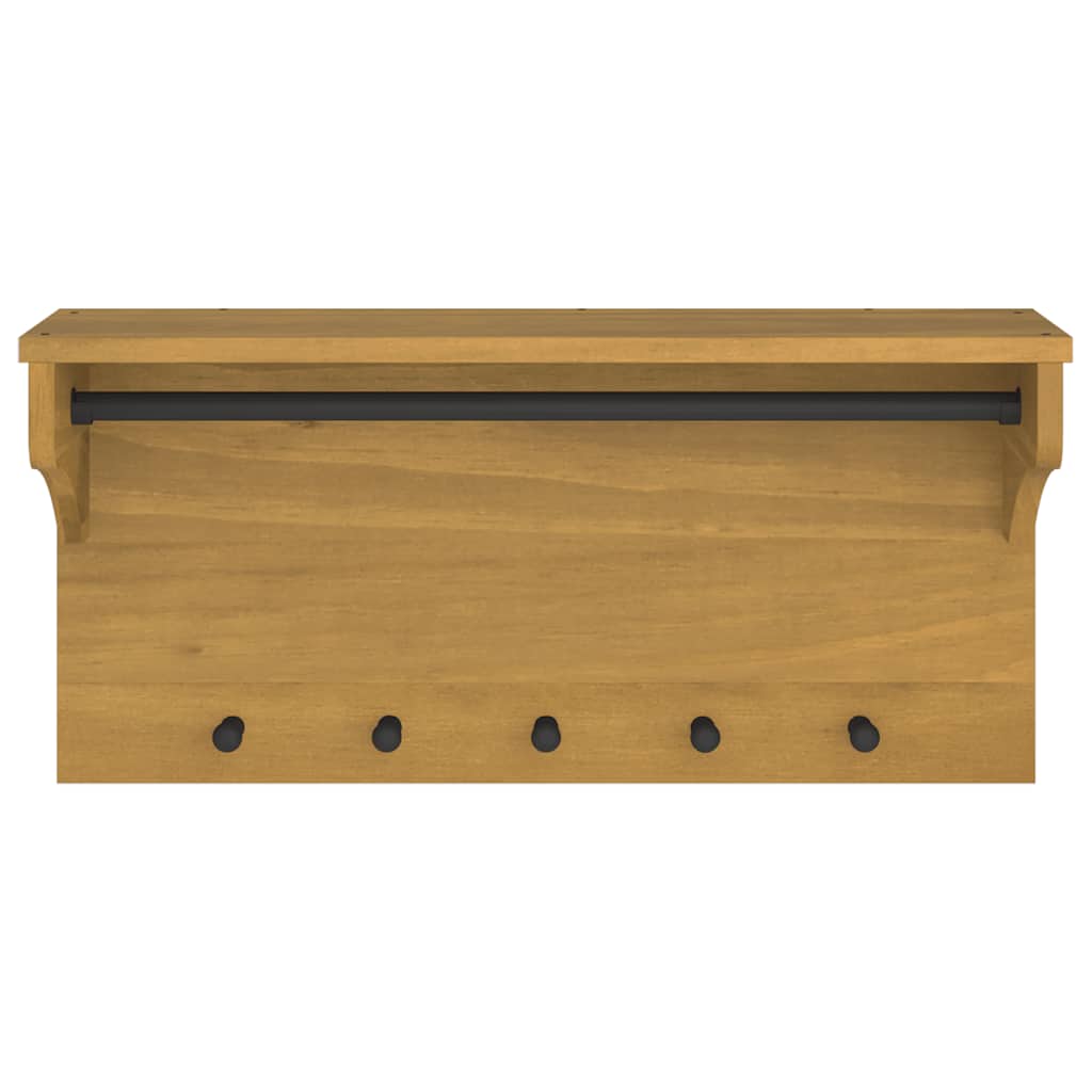 Wall Coat Rack SANDNES 87x30x42 cm Solid Pine