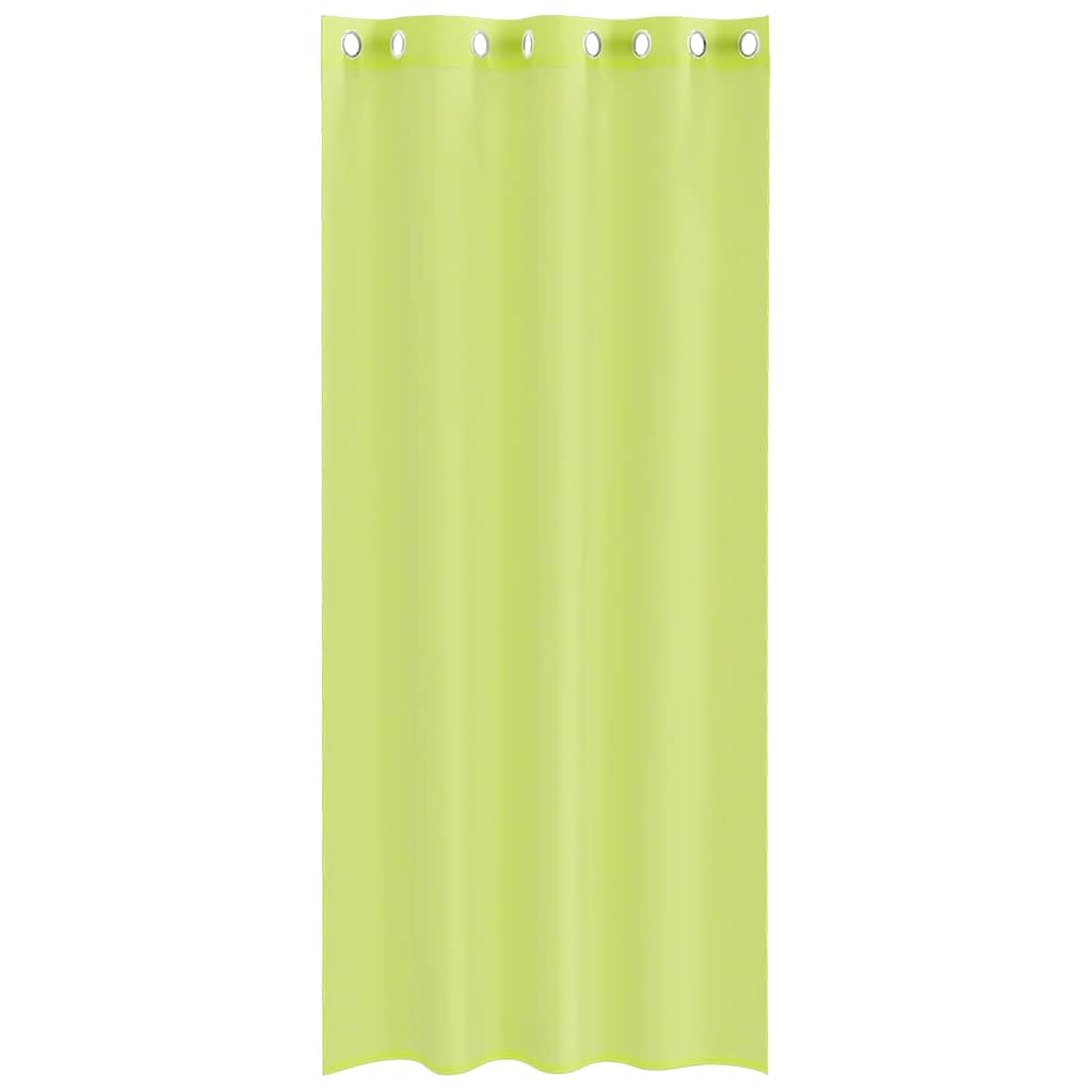 Voilages à œillets 2 pièces vert pomme 140x225 cm
