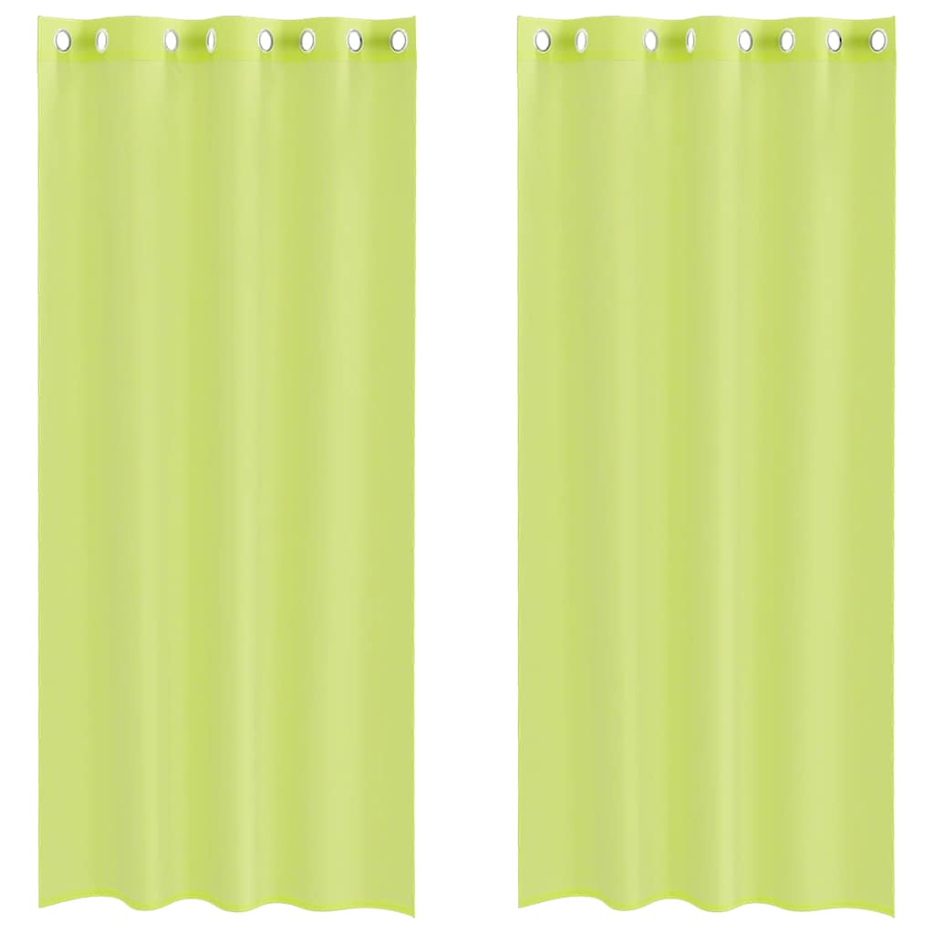 Voile Curtains with Eyelets 2 pcs. Apple Green 140x245 cm