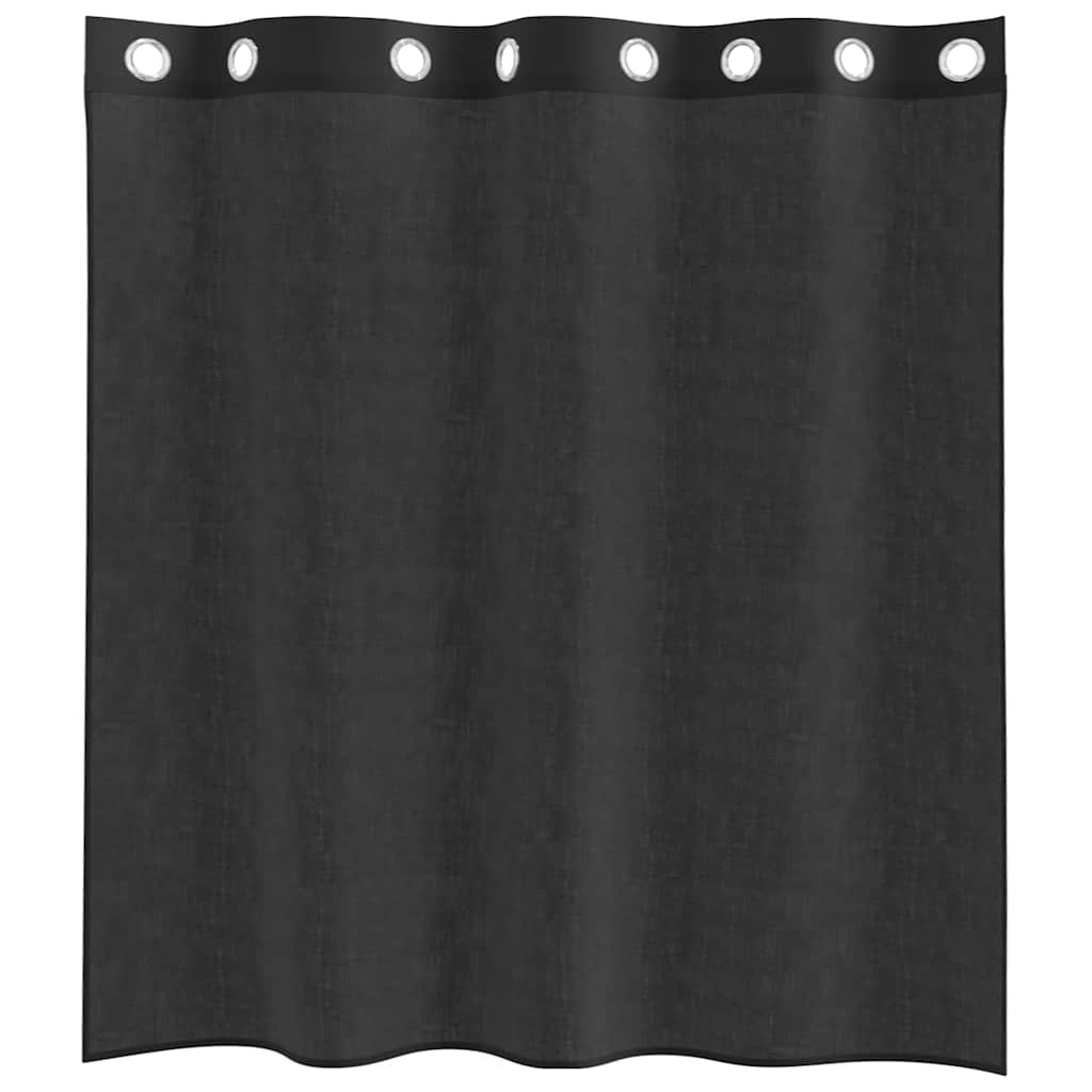Voile Vorhänge mit Ösen 2 Stk. Schwarz 140x140 cm