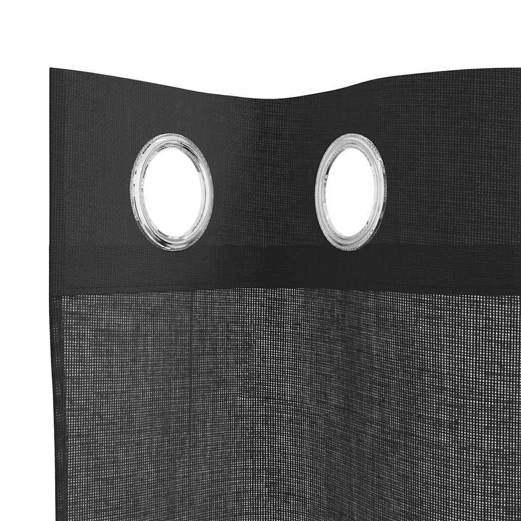 Voile Vorhänge mit Ösen 2 Stk. Schwarz 140x175 cm