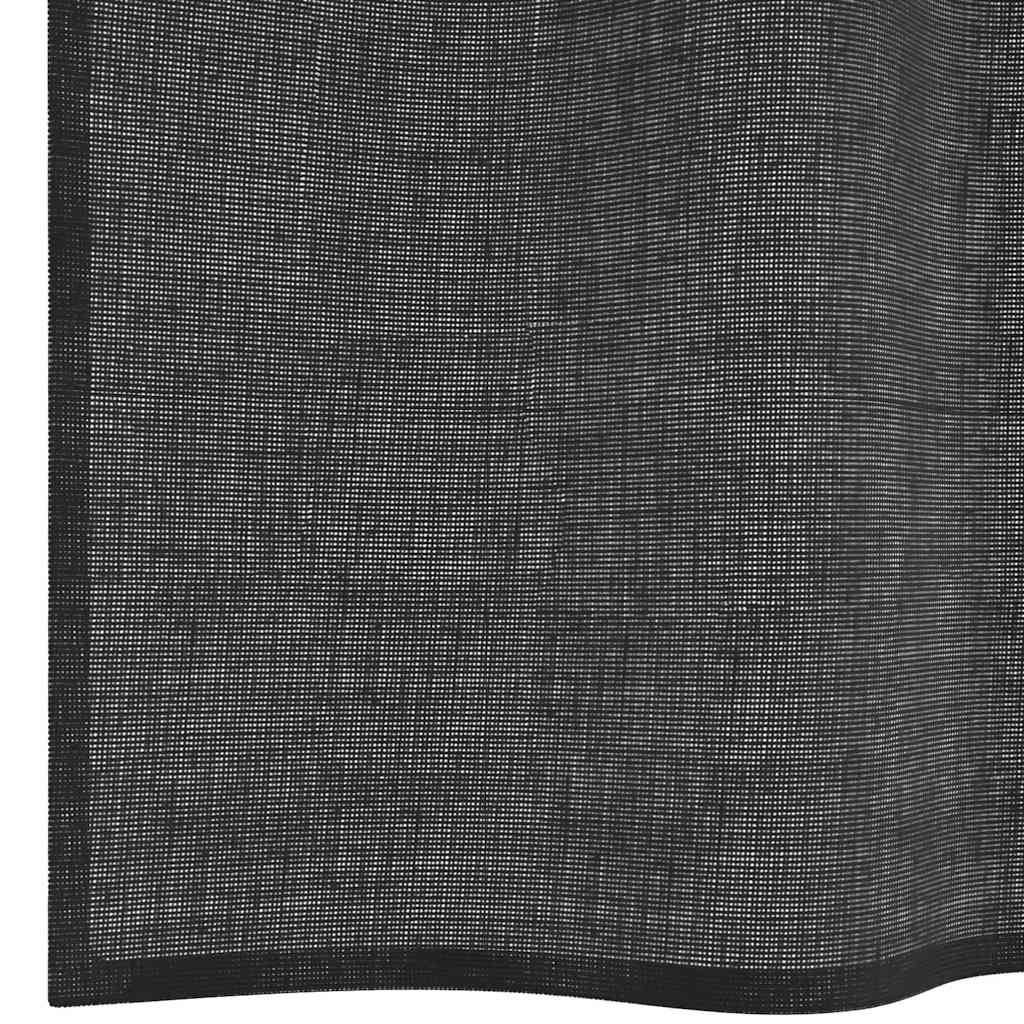 Voile Vorhänge mit Ösen 2 Stk. Schwarz 140x175 cm
