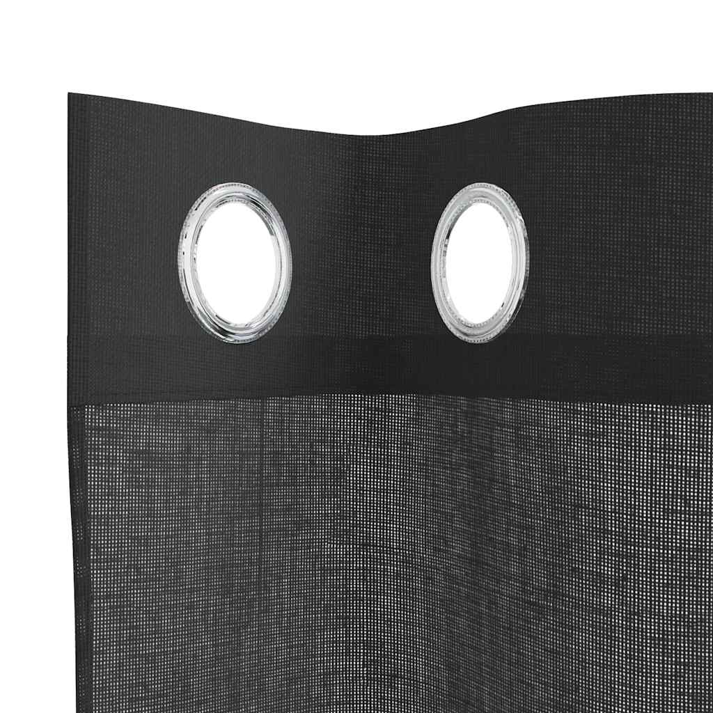 Voile Curtains with Eyelets 2 pcs. Black 140x225 cm