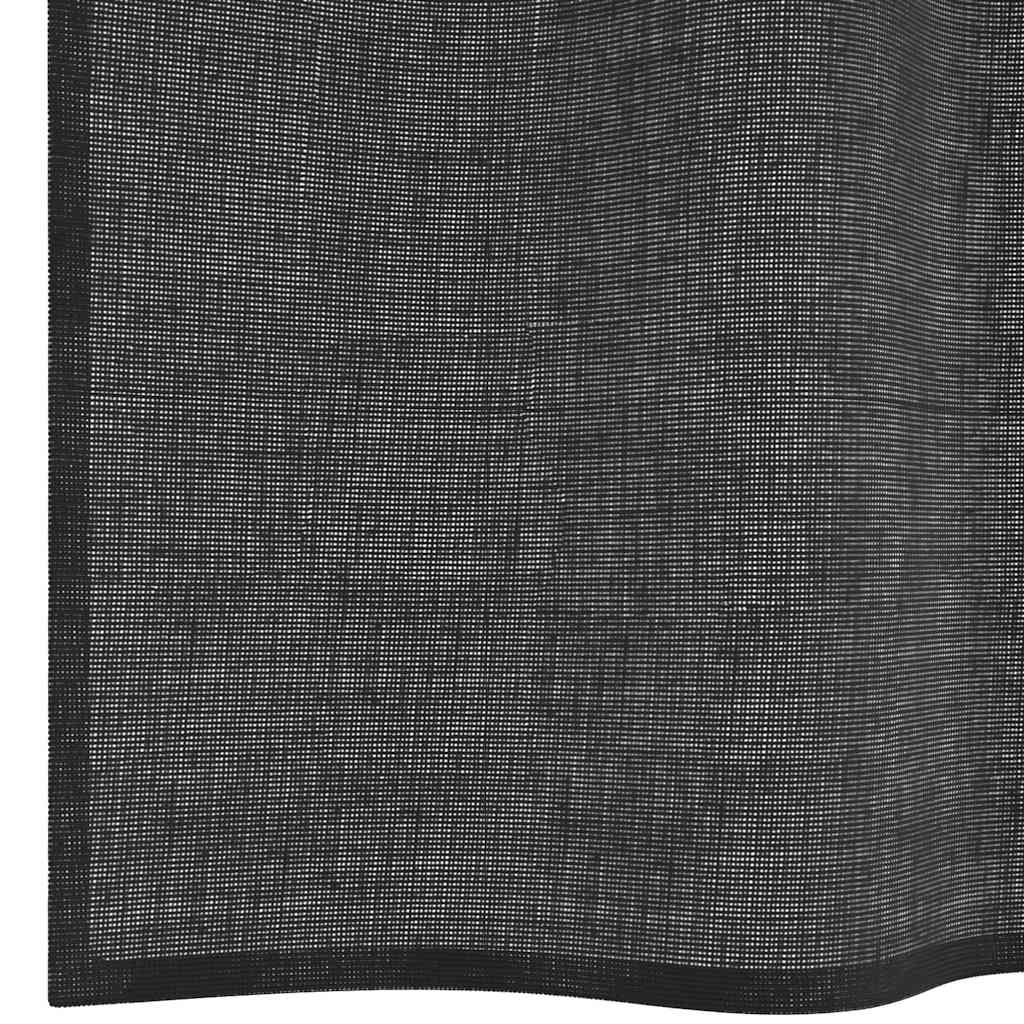 Voile Vorhänge mit Ösen 2 Stk. Schwarz 140x300 cm