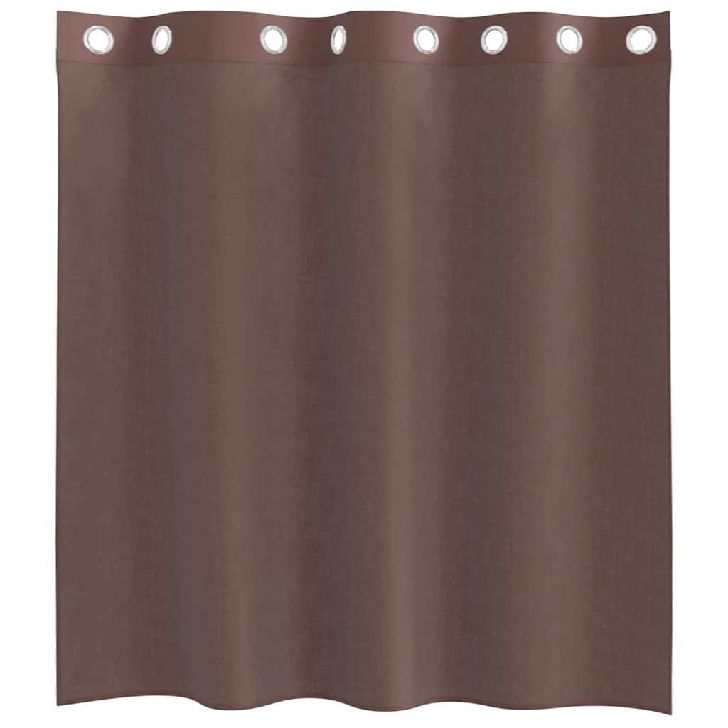 Voilage à œillets 2 pièces marron 140x140 cm