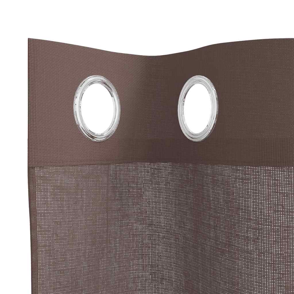 Voilage à œillets 2 pièces marron 140x140 cm