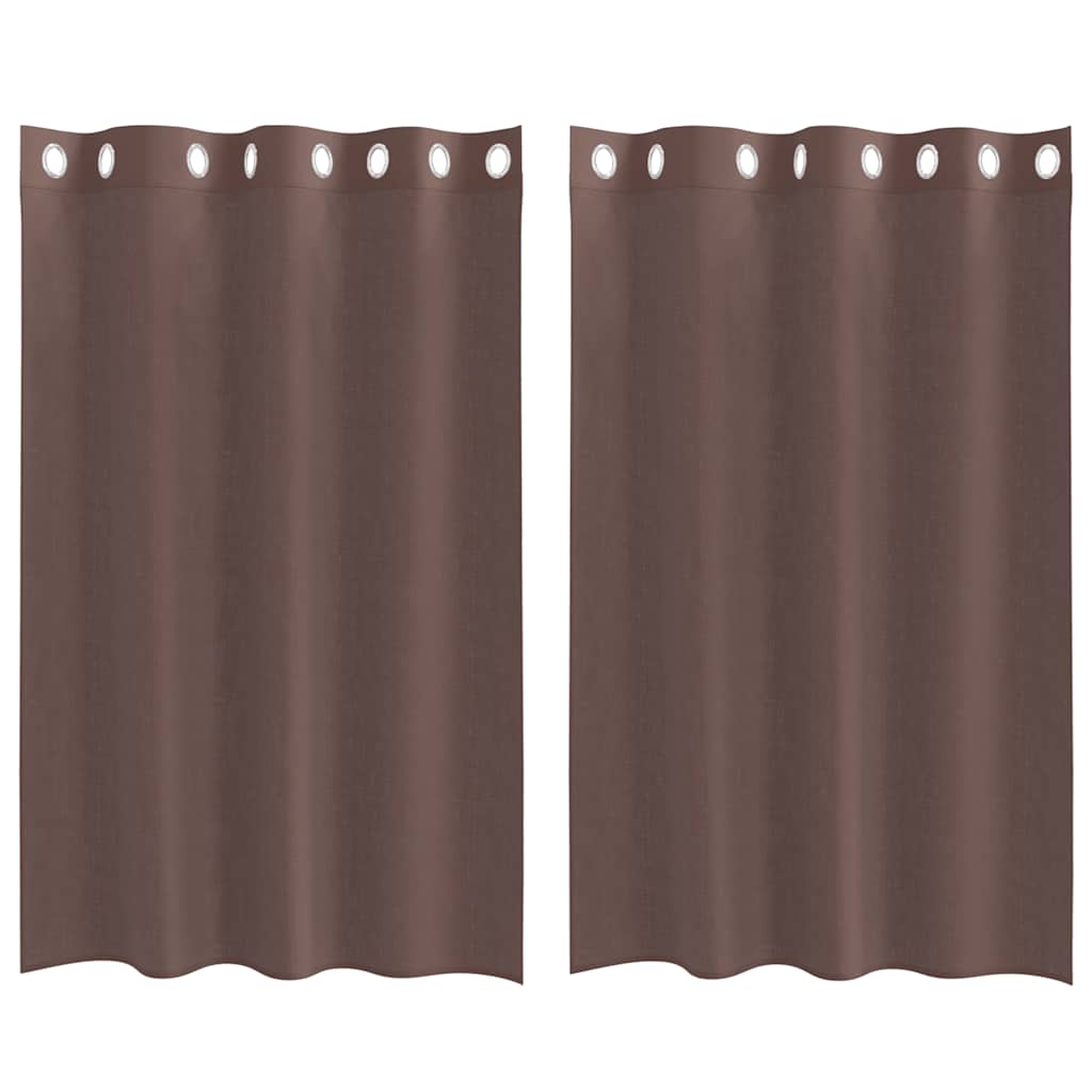 Voile Curtains with Eyelets 2 pcs. Brown 140x175 cm