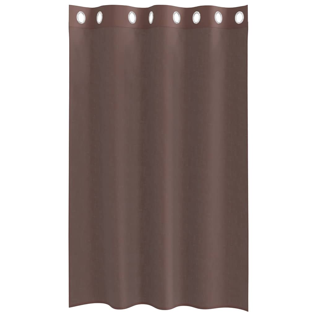 Voile Curtains with Eyelets 2 pcs. Brown 140x175 cm