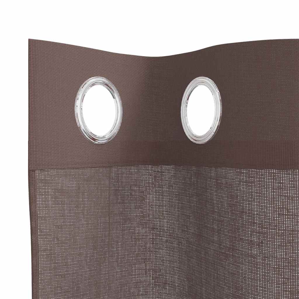 Voile Curtains with Eyelets 2 pcs. Brown 140x175 cm