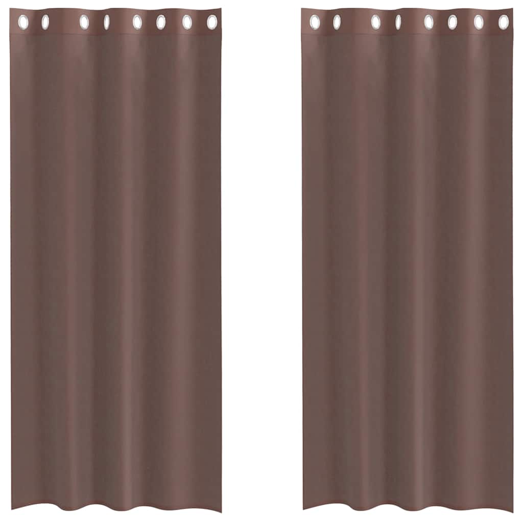 Voile Vorhänge mit Ösen 2 Stk. Braun 140x225 cm
