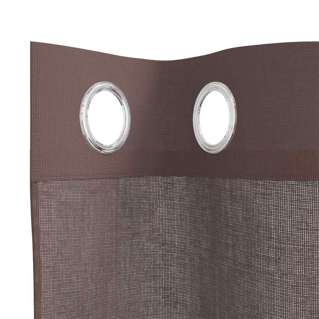 Voile Vorhänge mit Ösen 2 Stk. Braun 140x225 cm