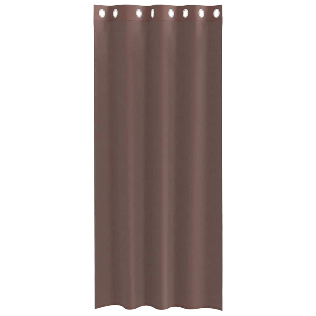 Voilages à œillets 2 pièces marron 140x245 cm
