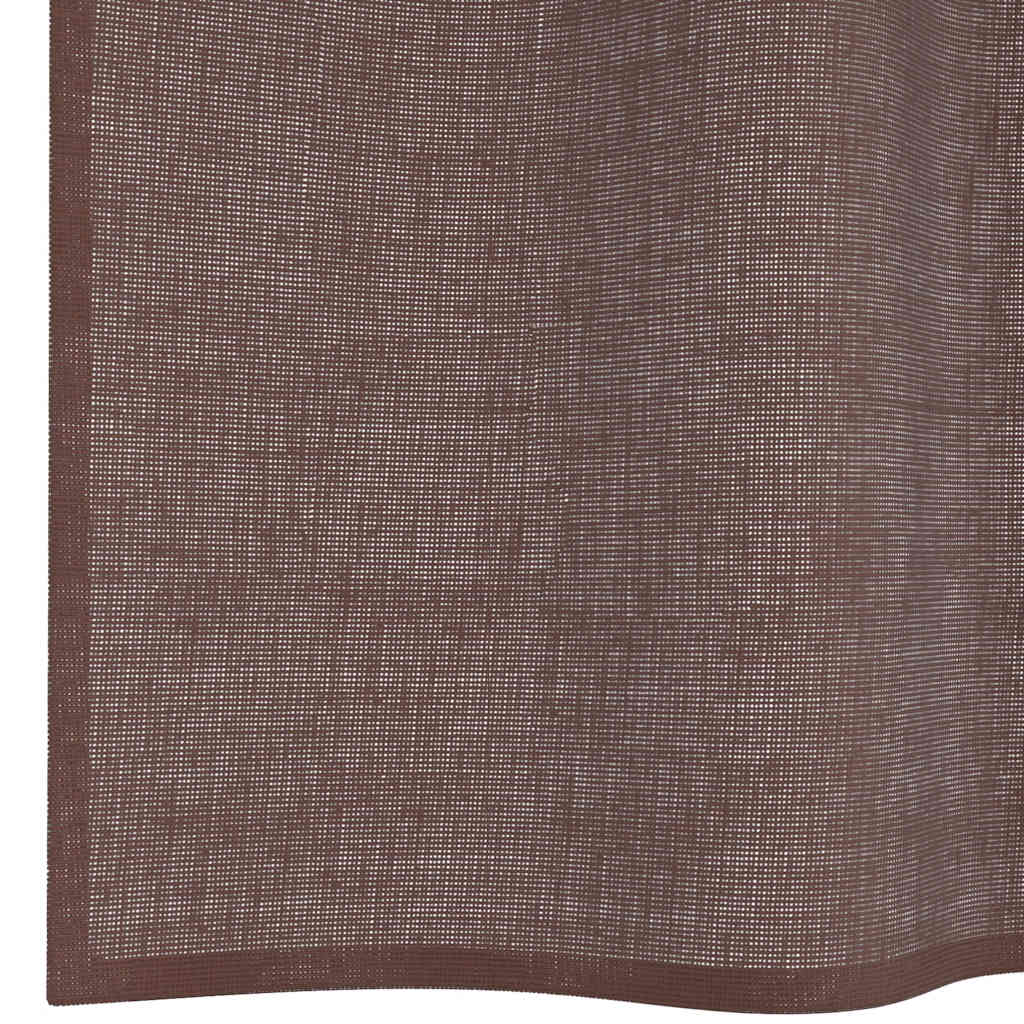 Voile Vorhänge mit Ösen 2 Stk. Braun 140x260 cm