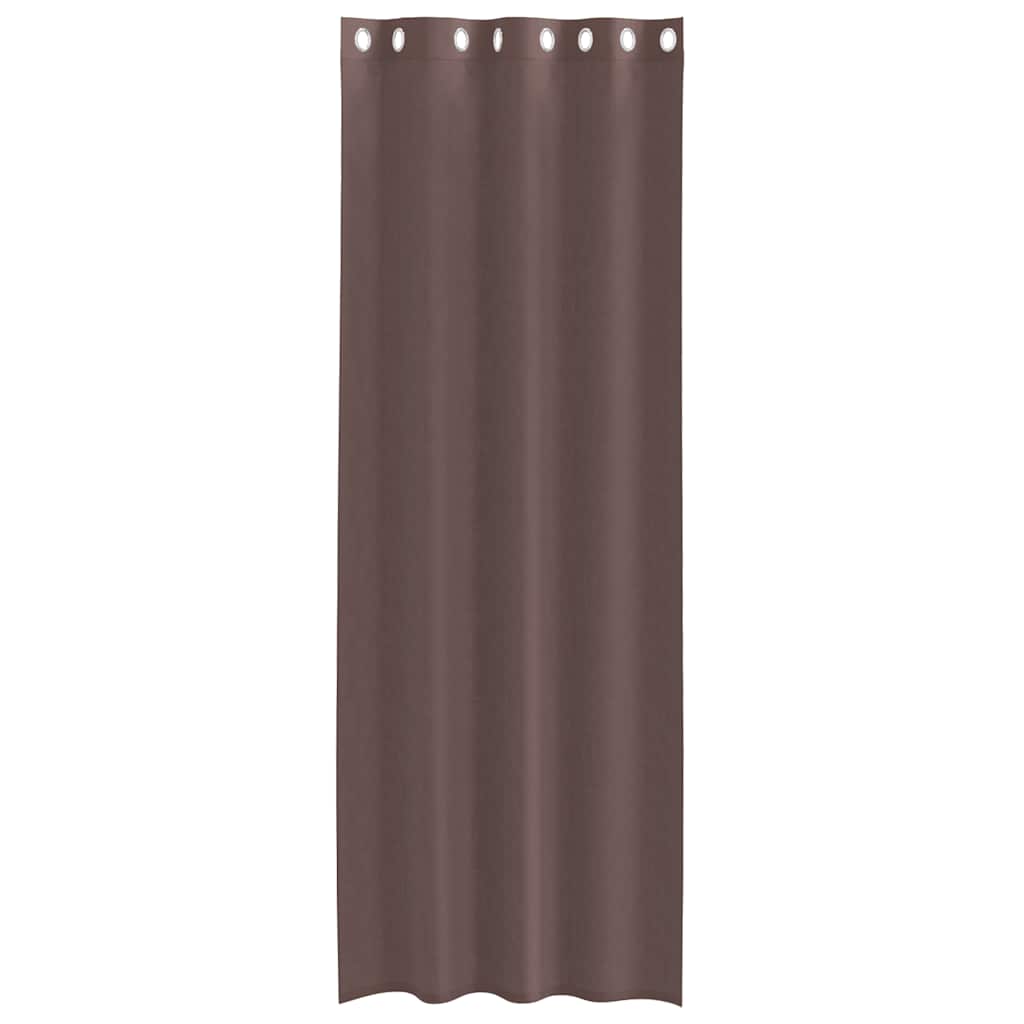 Voile Vorhänge mit Ösen 2 Stk. Braun 140x300 cm