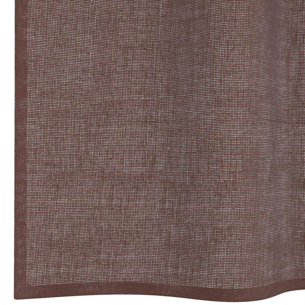 Voile Vorhänge mit Ösen 2 Stk. Braun 140x300 cm