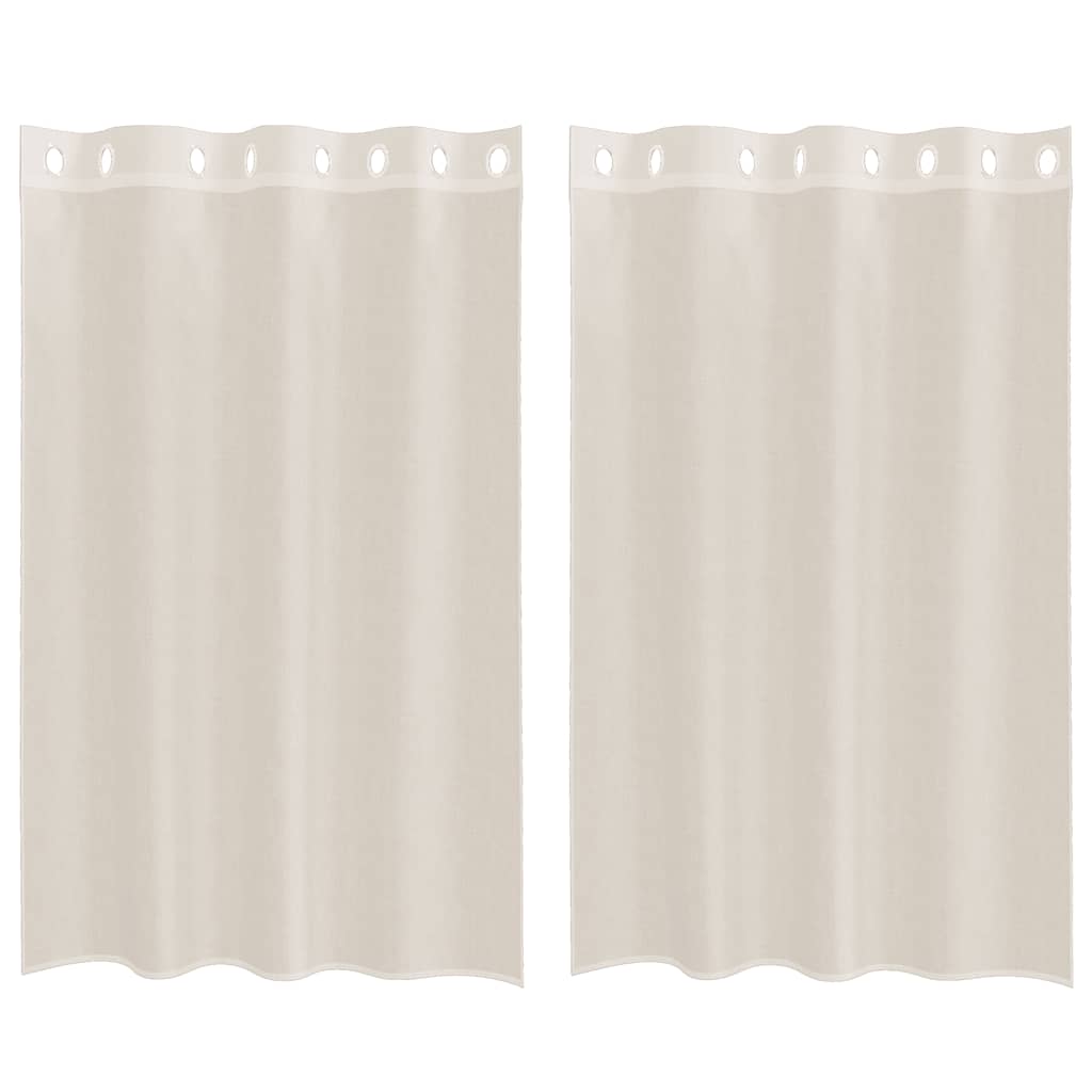Voile Vorhänge mit Ösen 2 Stk. Creme 140x175 cm