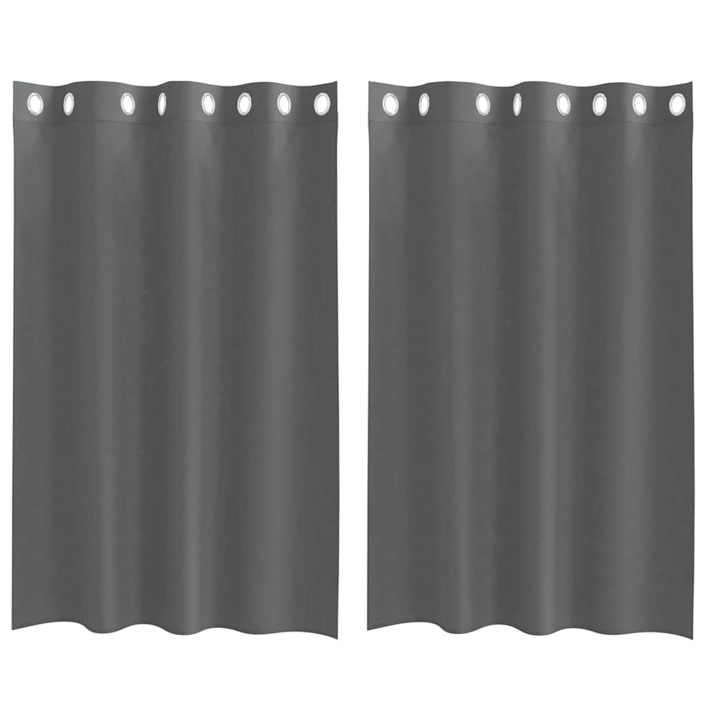 Voilages à œillets 2 pièces Gris foncé 140x175 cm