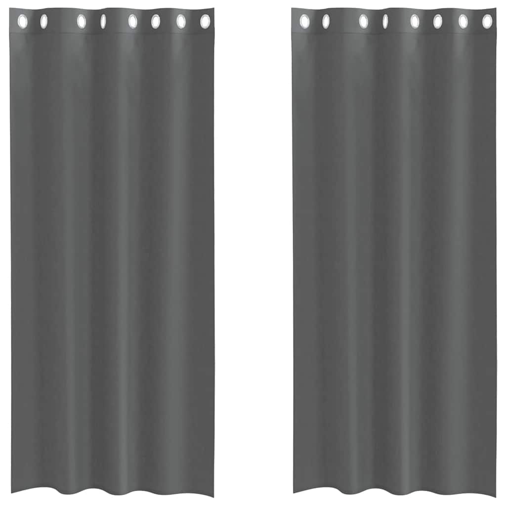 Voile Vorhänge mit Ösen 2 Stk. Dunkelgrau 140x245 cm