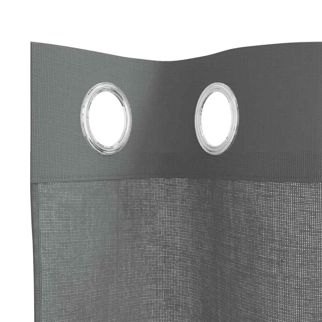 Voile Vorhänge mit Ösen 2 Stk. Dunkelgrau 140x245 cm