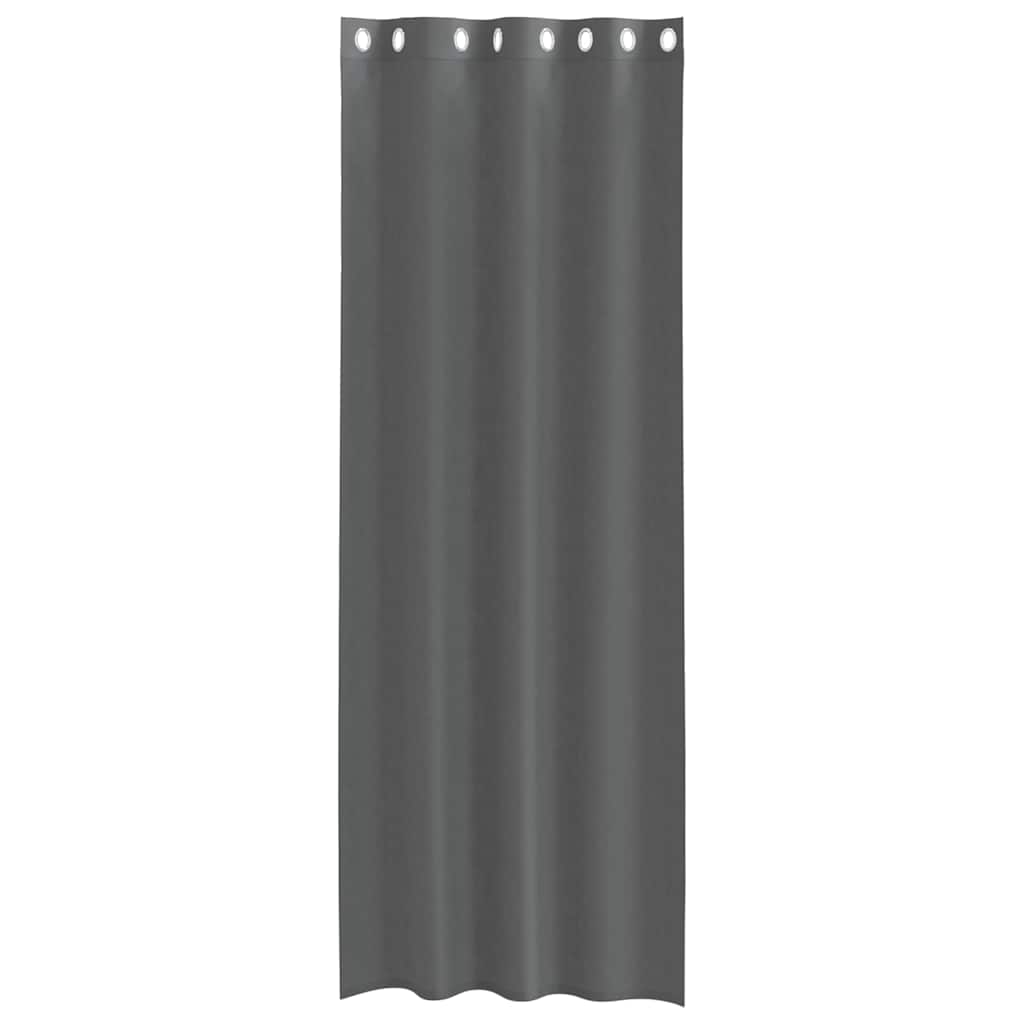 Eyelet Voile Curtains 2 pcs. Dark Grey 140x260 cm