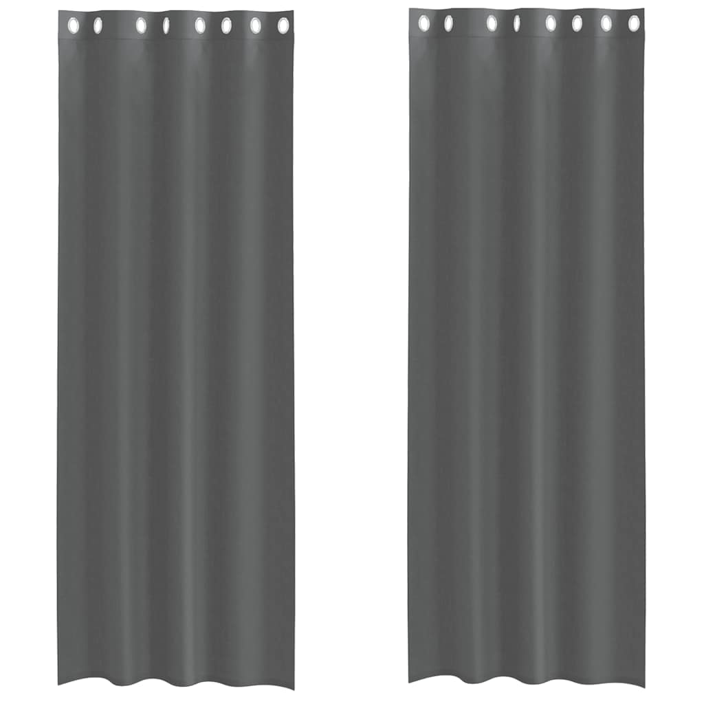 Voile Vorhänge mit Ösen 2 Stk. Dunkelgrau 140x300 cm