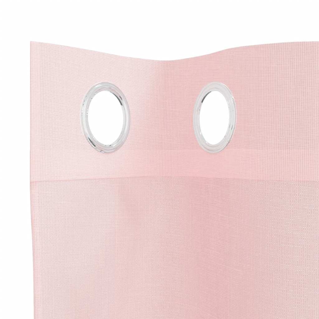 Voile Vorhänge mit Ösen 2 Stk. Hellrosa 140x140 cm