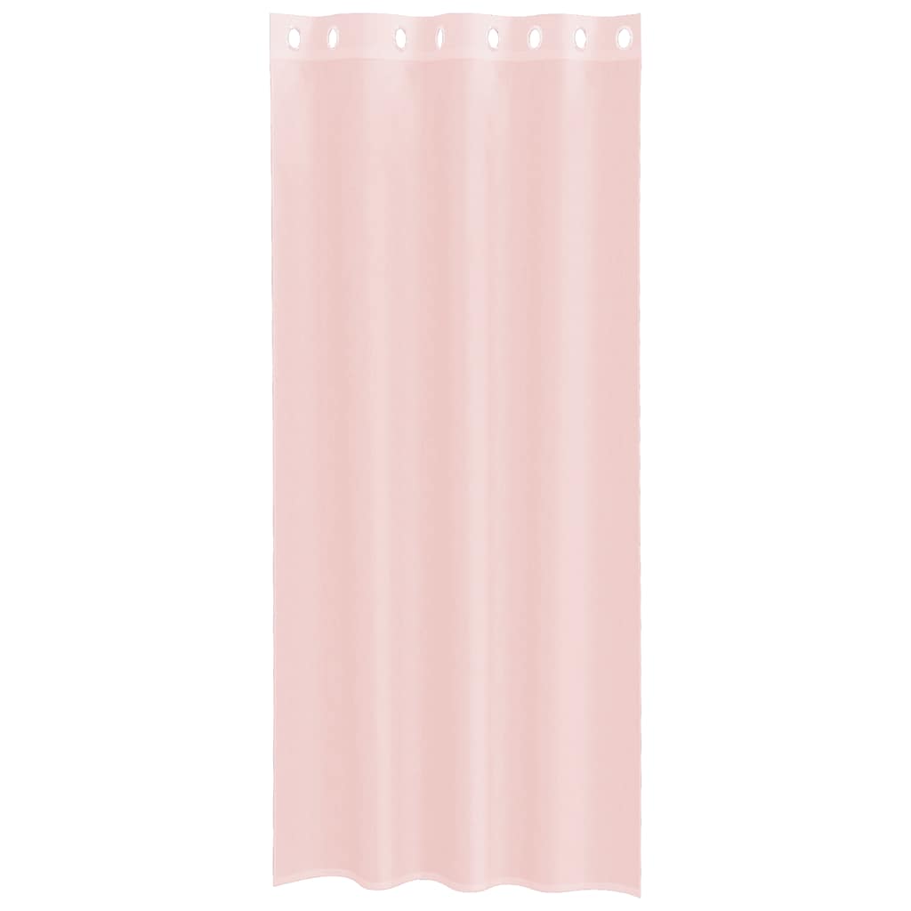 Voilage à œillets 2 pièces rose clair 140x245 cm