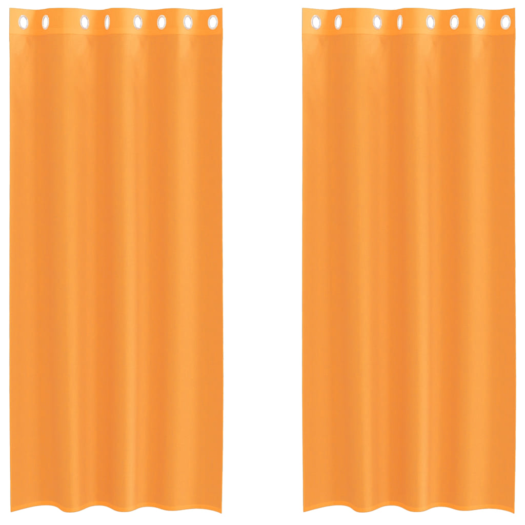 Voilage à œillets 2 p. Orange 140x225 cm