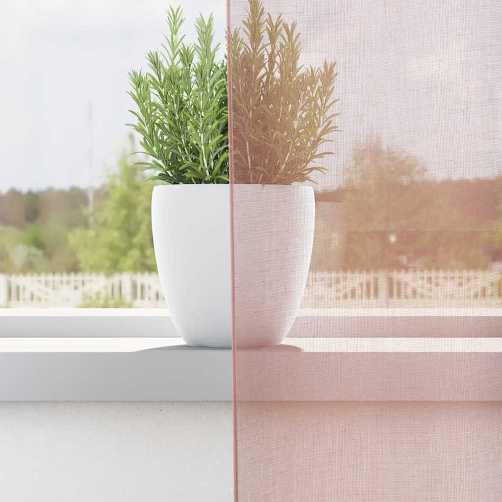 Voile Vorhänge mit Ösen 2 Stk. Rosa 140x300 cm