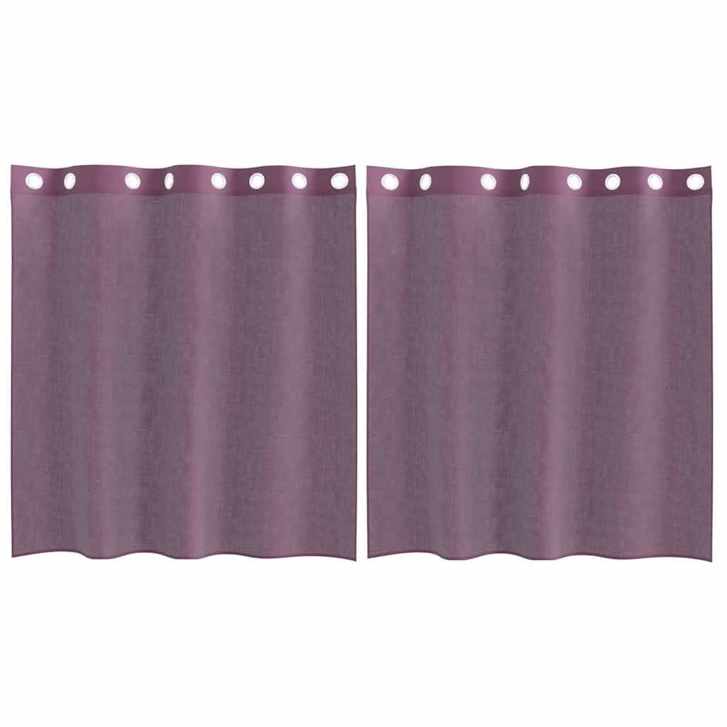 Voile Vorhänge mit Ösen 2 Stk. Lila 140x140 cm
