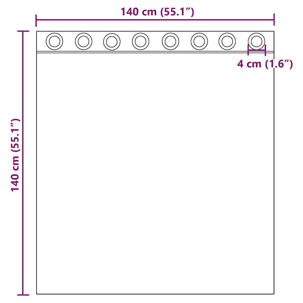 Voile Vorhänge mit Ösen 2 Stk. Lila 140x140 cm