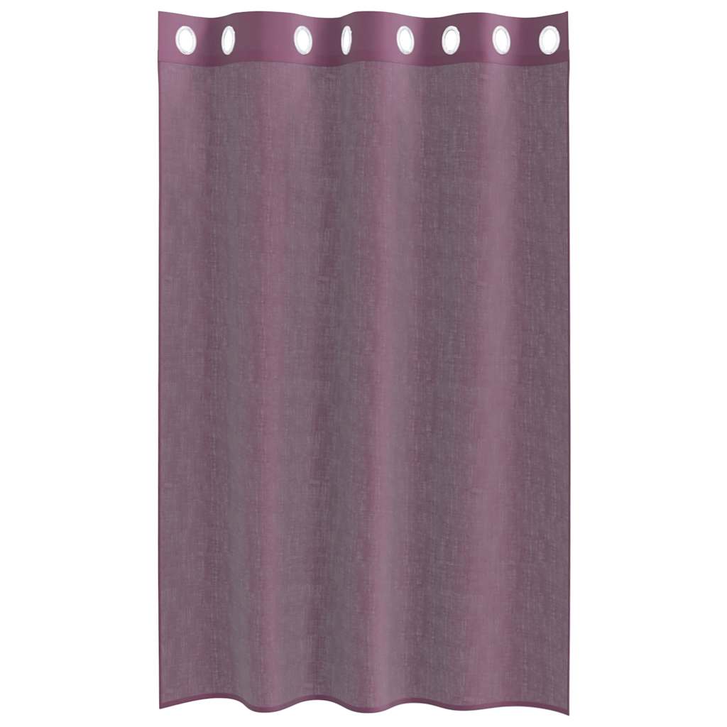 Voile Vorhänge mit Ösen 2 Stk. Lila 140x175 cm