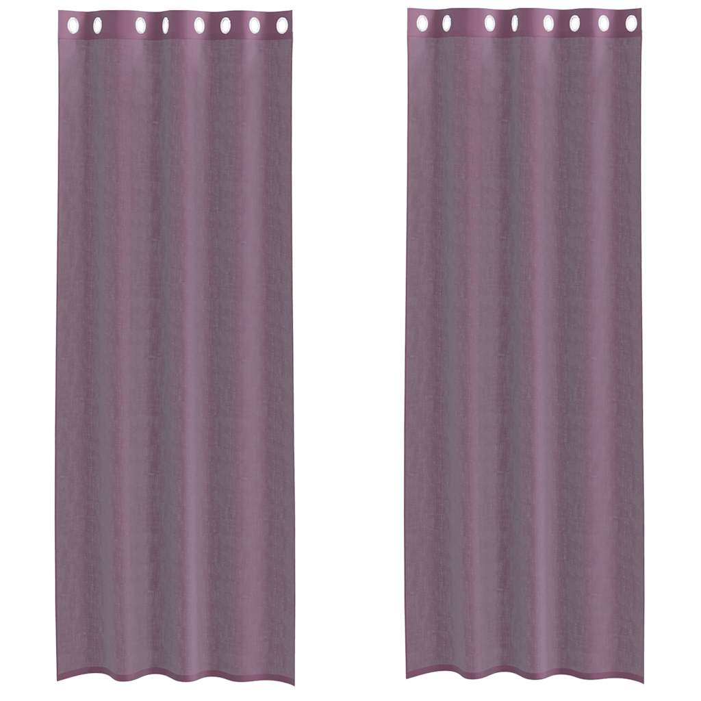 Voilage à œillets 2 p. Mauve 140x260 cm