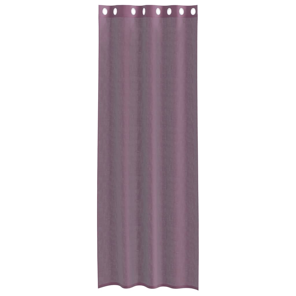 Voilage à œillets 2 p. Mauve 140x260 cm