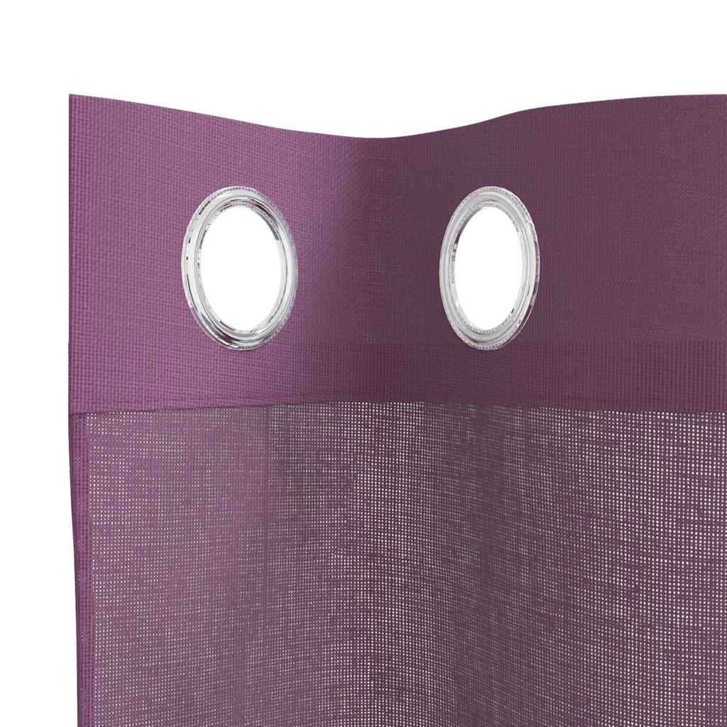 Voilage à œillets 2 p. Mauve 140x260 cm