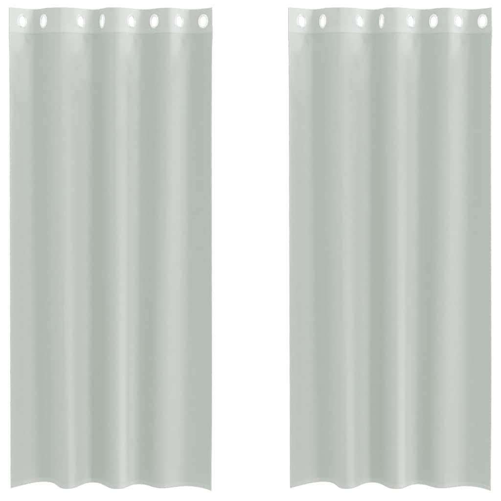 Voilages à œillets 2 p. Gris clair 140x245 cm