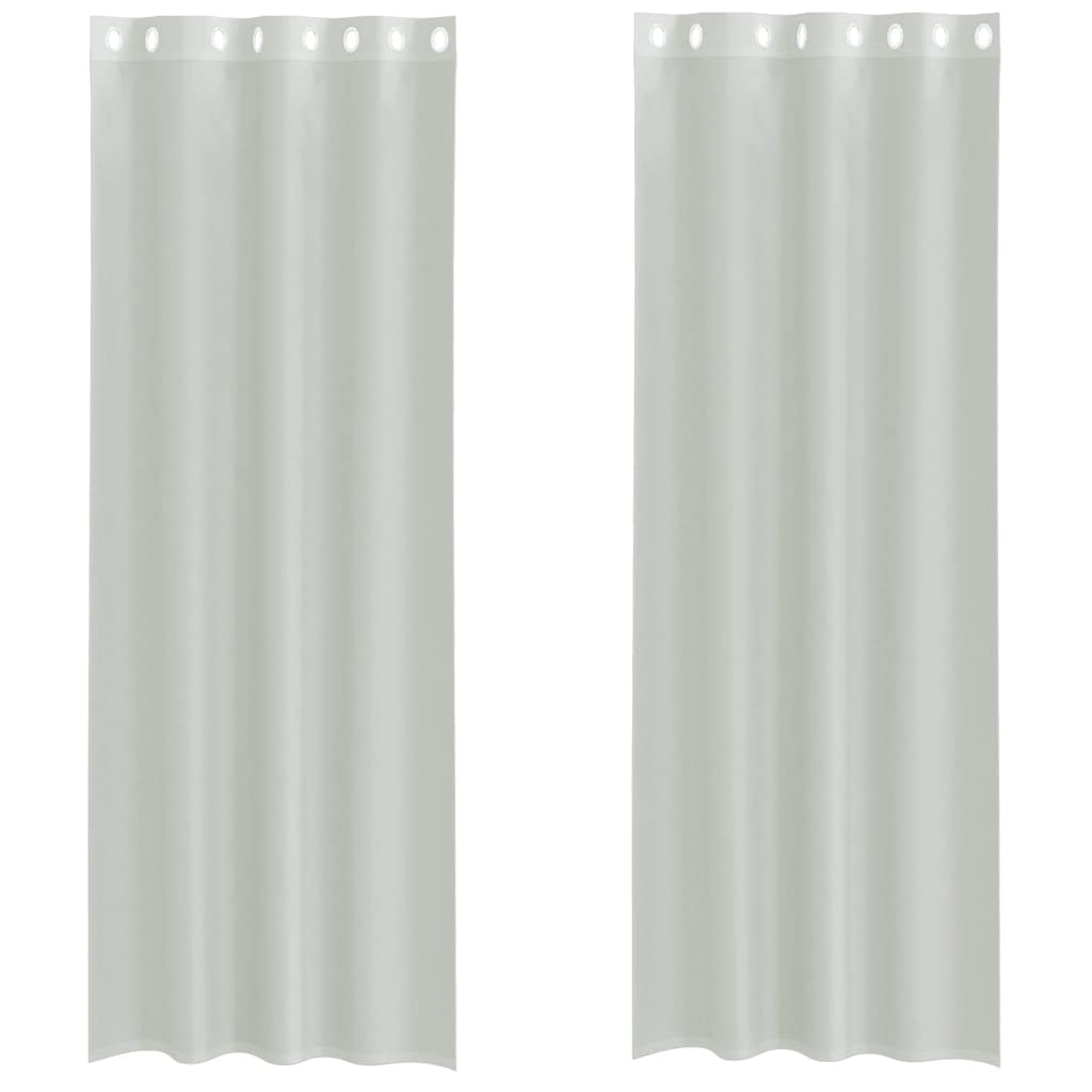 Voile Vorhänge mit Ösen 2 Stk. Hellgrau 140x300 cm