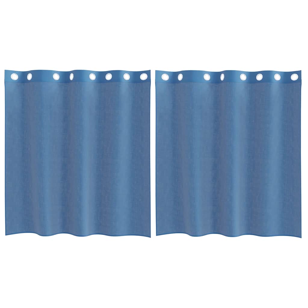 Eyelet Voile Curtains 2 pcs. Royal Blue