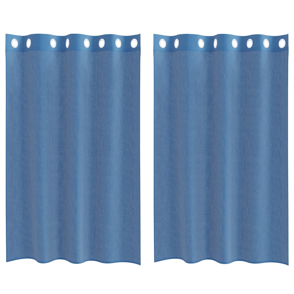 Voilages à œillets 2 pièces bleu roi