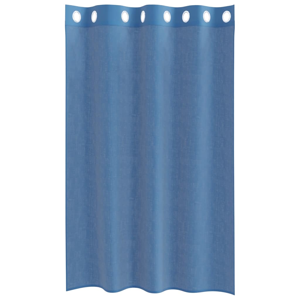 Voilages à œillets 2 pièces bleu roi