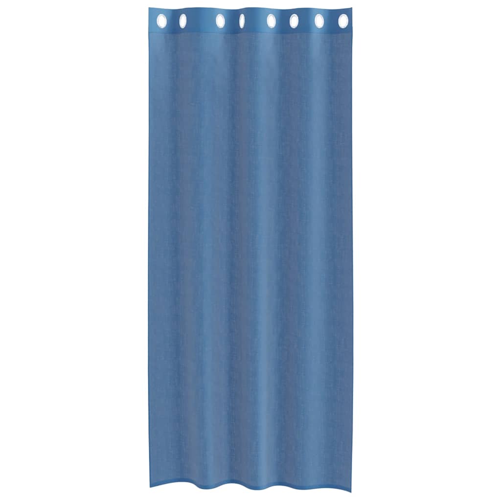 Eyelet Voile Curtains 2 pcs. Royal Blue