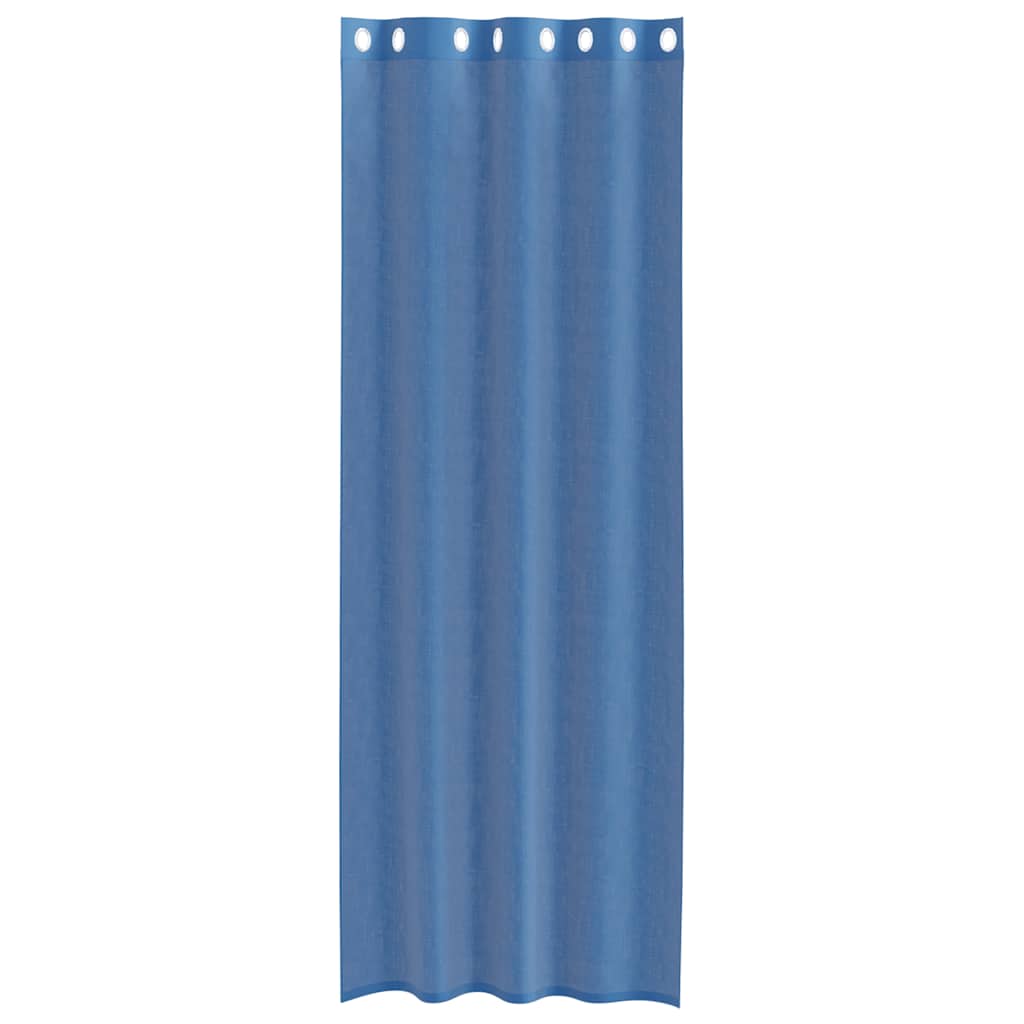 Eyelet Voile Curtains 2 pcs. Royal Blue