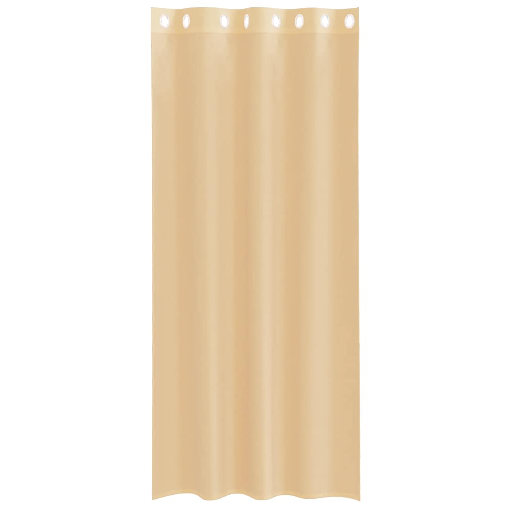 Voile Vorhänge mit Ösen 2 Stk. Sandfarbe