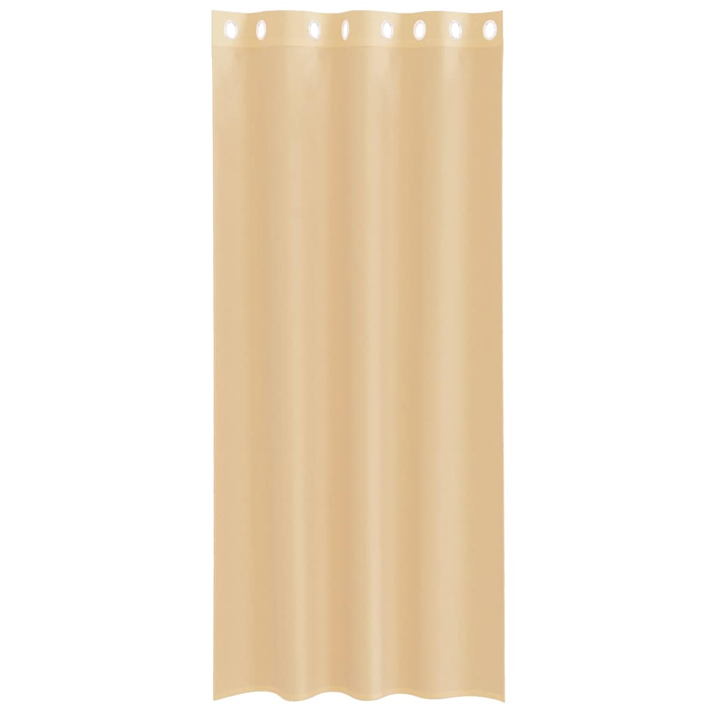 Voile Vorhänge mit Ösen 2 Stk. Sandfarbe