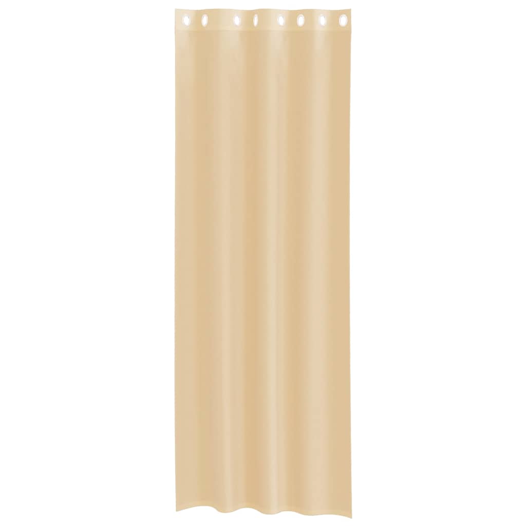 Voilages à œillets 2 pièces couleur sable