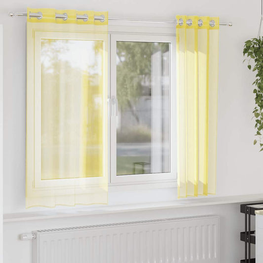 Voile Vorhänge mit Ösen 2 Stk. Gelb