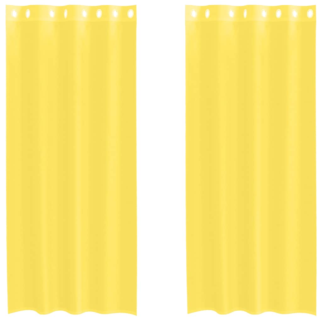 Voilages à œillets 2 pcs Jaune