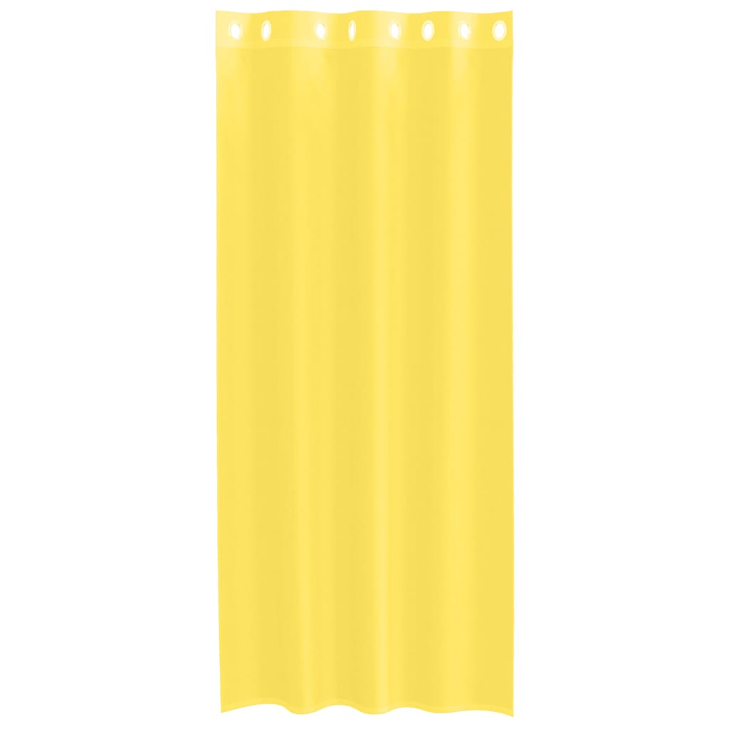Voilages à œillets 2 pcs Jaune